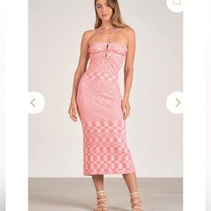 Elan Midi Keyhole Dress NWOT Small